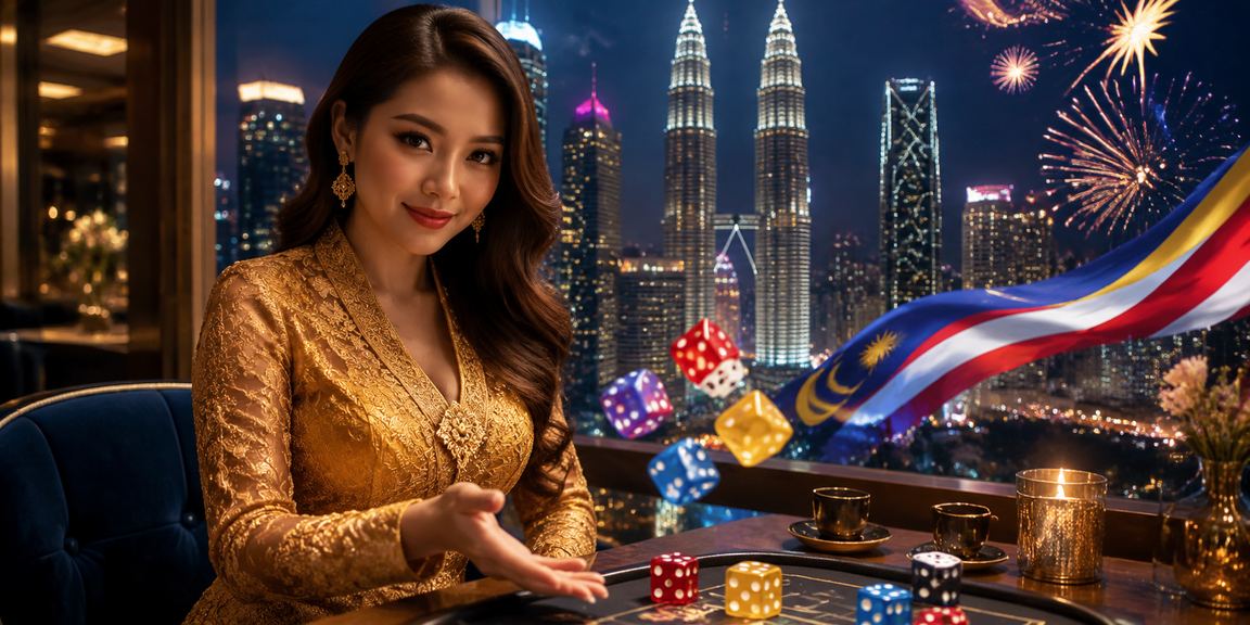 Pemain loteri menggunakan telefon pintar di Kuala Lumpur sambil memakai pakaian tradisional kebaya